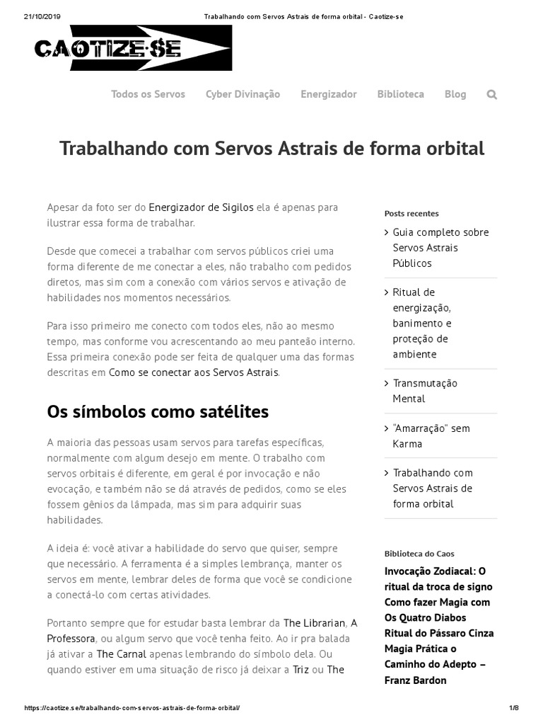 Trabalhando Com Servos Astrais de Forma Orbital PDF Esoterismo