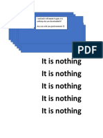 It Is Nothing
