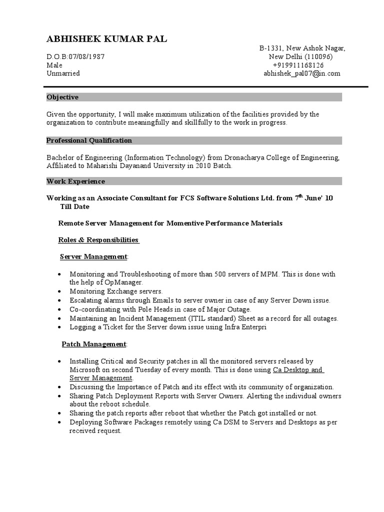 ABHISHEK Resume | PDF | Antivirus Software | Backup