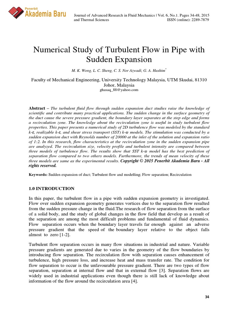 Numerical Study of Turbulent Flow in Pip | PDF | Teaching Methods ...