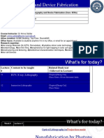 Nanolithography and Device Fabrication: Fall 2020/2021 Nil