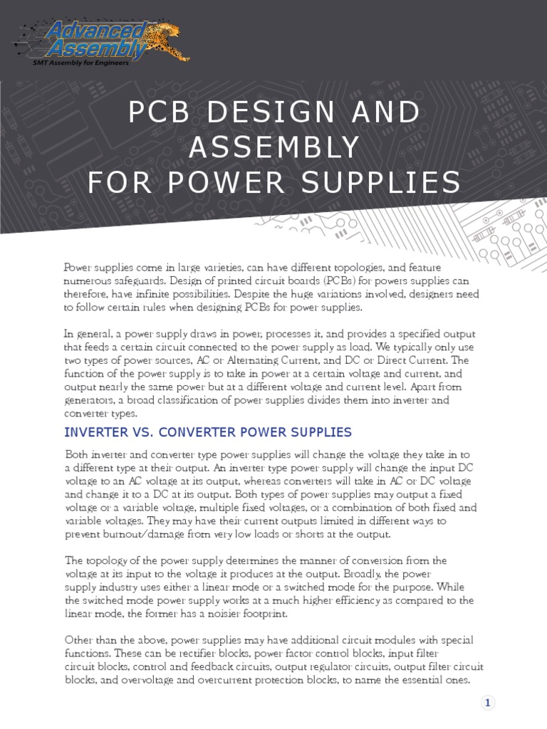 PCB Design and Assembly For Power Supplies | PDF | Power Supply ...