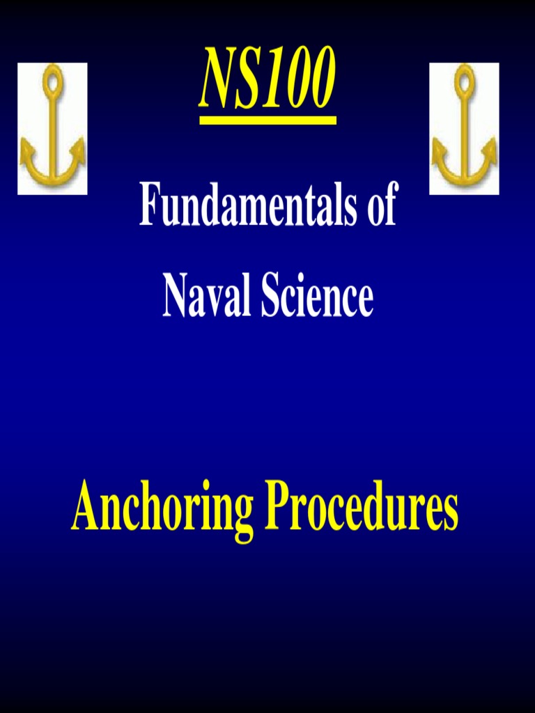 Fundamentals of Naval Science Anchoring Procedures PDF Anchor