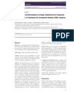 Stress-Related Biomarkers in Dogs Administered Regional Anaesthesia or Fentanyl For Analgesia During Stifle Surgery