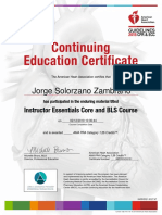 Continuing Education Certificate: Jorge Solorzano Zambrano