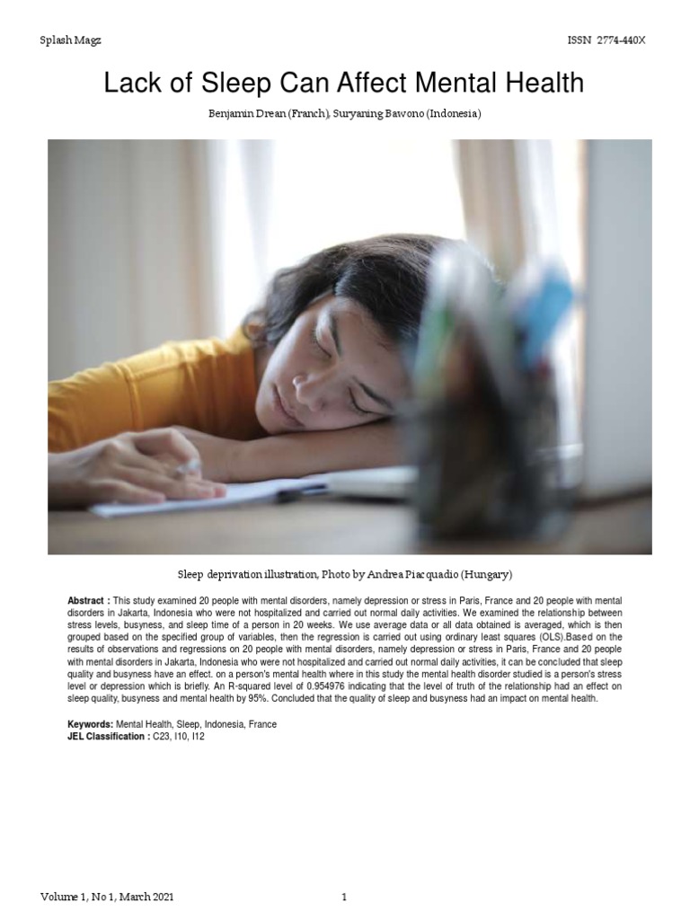 Sleep Deprivation's Impact on Mental Health | PDF | Sleep | Sleep ...