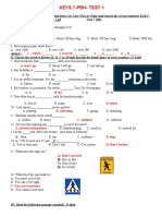 Keys 7-Pđh-Test 1: 1. - TRUE - , 2. FALSE - , 3. - A - , 4. - D