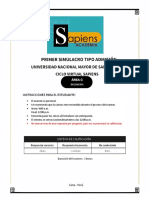 Academia SAPIENS -  Primer simulacro   -  Área C Ingenierías           -  EXAMEN pdf