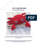 "Pinch" The Crab Pillow Buddy: Pattern by Accessorize This Designs