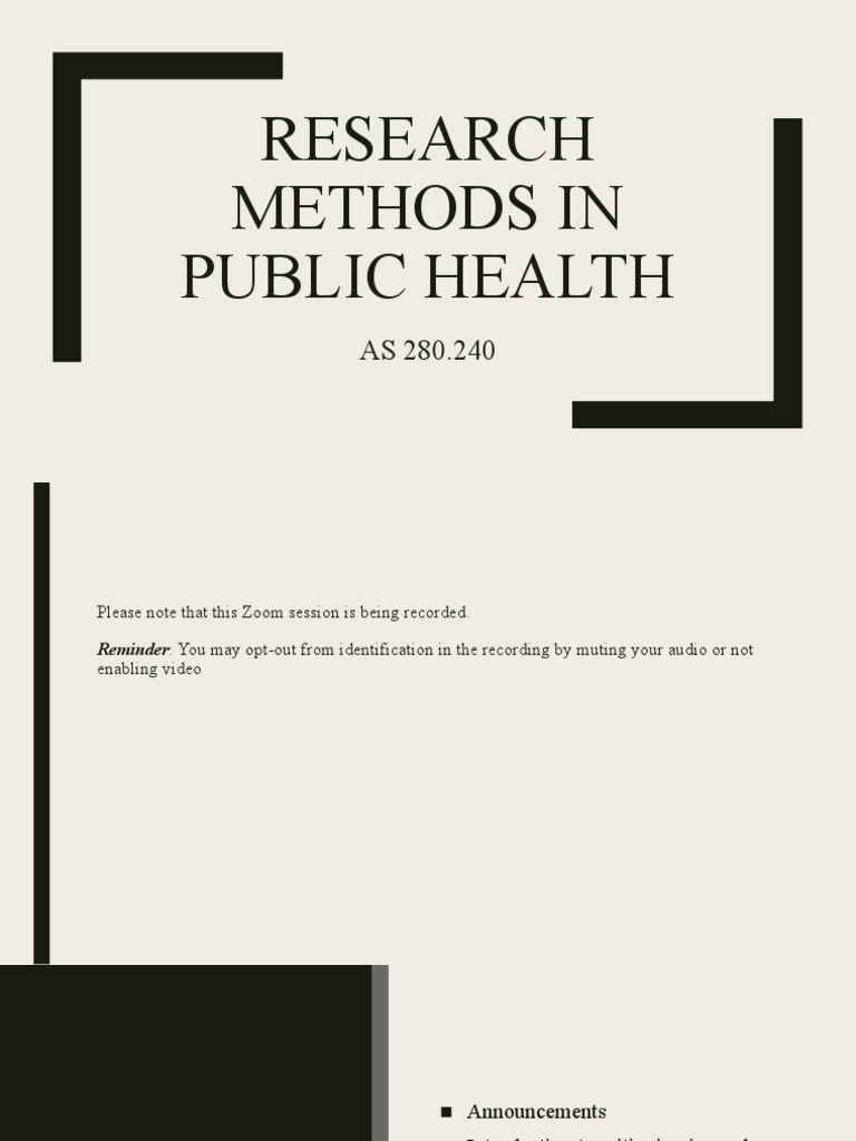 Critiquing Public Health Research Methods | PDF | Research Design ...