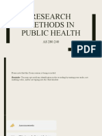 RESEARCH METHODS IN PUBLIC HEALTH