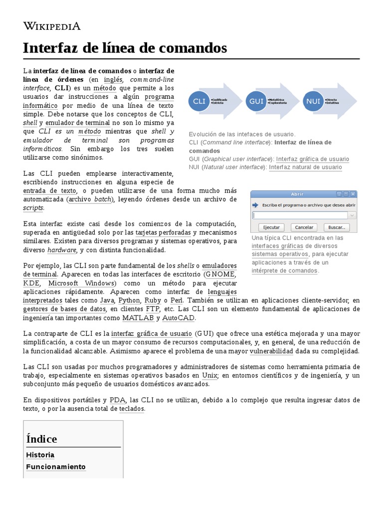 Interfaz de Línea de Comandos | PDF | Interfaz de línea de comando ...