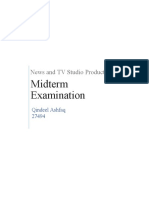 Midterm Examination: News and TV Studio Production