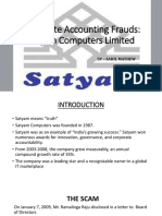 Corporate Accounting Frauds: Satyam Computers Limited: by - Sahil Mathew