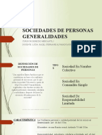 Sociedades de Personas Generalidades