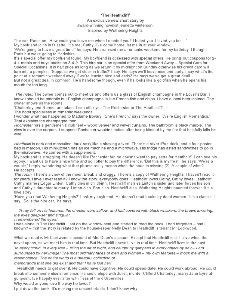 The Heathcliff | PDF | Heathcliff (Wuthering Heights) | Wuthering Heights