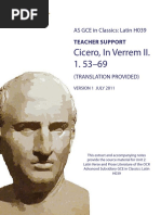 Cicero in Verrem II Teacher Support