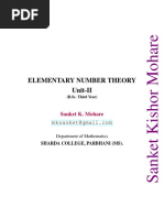 Elementary Number Theory Unit-II: Sanket K. Mohare