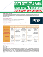 2.° Secundaria - Aptitud Verbal - Tipos de Textos Según Su Contenido (Material)