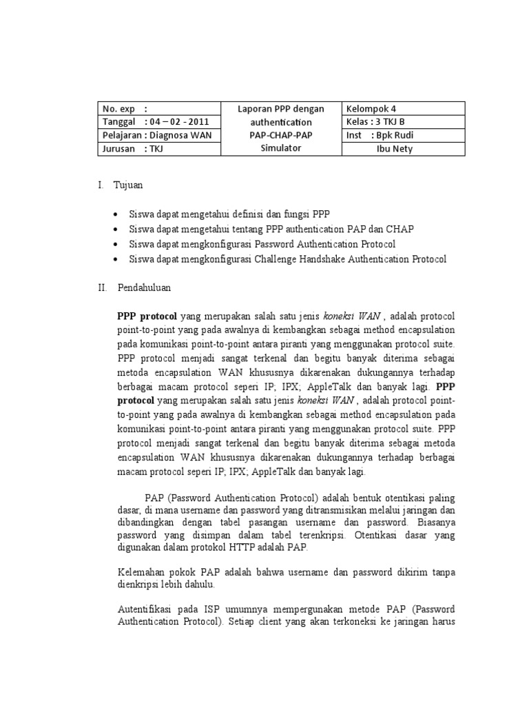 Konfigurasi Otentikasi PAP dan CHAP | PDF | Protokol Internet ...
