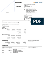 PNC Access Checking Account Summary