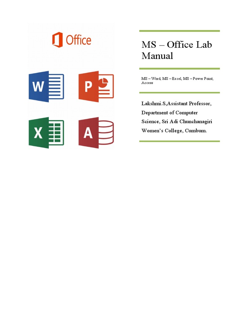 Ms Office Lab Manual | PDF | Microsoft Excel | Microsoft Word