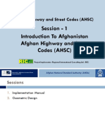 Session - 1 - Afghan Highway and Street Codes (AHSC) Introduction