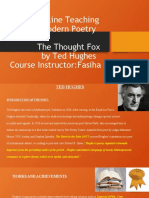 Online Teaching Modern Poetry The Thought Fox by Ted Hughes Course Instructor:Fasiha Batool