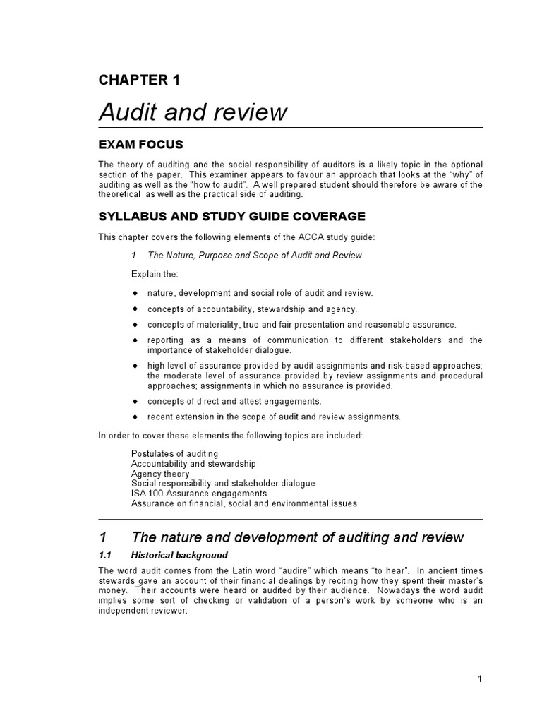 Audit and Review: Exam Focus | PDF | Auditor's Report | Audit