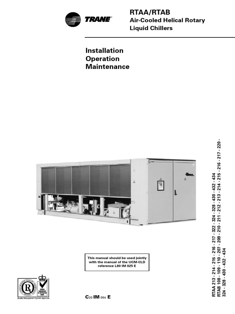 Trane RTAB Chiller O&M | PDF | Building Engineering | Electromechanical ...