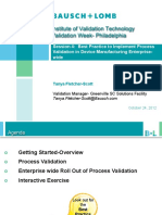 Best Practice to Implement Process Validation in Device Manufacturing Enterprise-wide