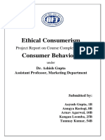 Ethical Consumerism Consumer Behaviour: Project Report On Course Completion For