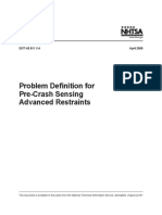 Problem Definition For Pre-Crash Sensing Advanced Restraints