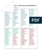 YEAR 9 SPELLING LIST - 120 Words From Past NAPLAN Tests: Colour-Coded Into Groups of 40 Words