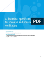 Technical Specifications For Invasive and Non-Invasive Ventilators