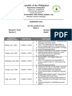 Republic of The Philippines: For The Month of June Week 1 Rowena F. Pural Division of Batangas Province Teacher 2 Deped