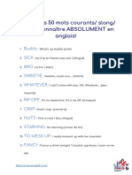 La Liste Des 50 Mots Courants/ Slang/ Argot À Connaître ABSOLUMENT en Anglais!