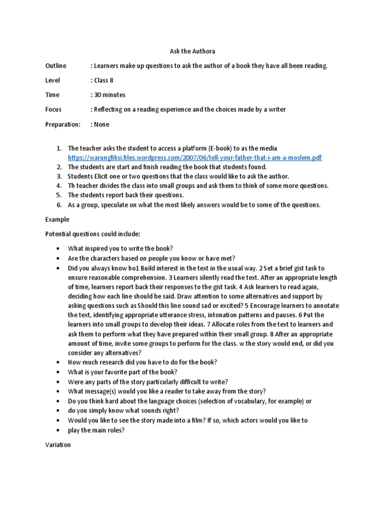 Engaging Students with Author Questions | PDF | Snow White | Question