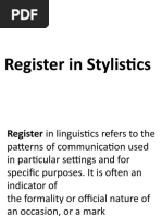 Rregister in Stylistics