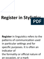 Rregister in Stylistics