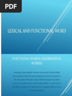 Lexical and Fu Nctional Words & Sentence Patterns