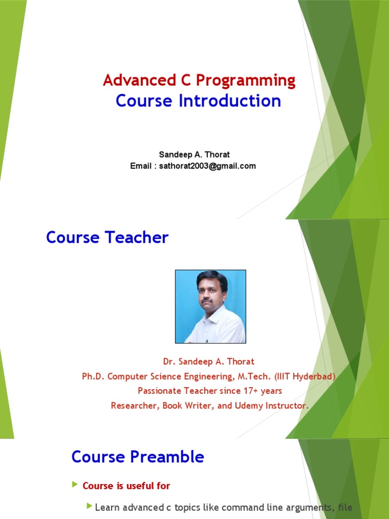 Advanced C Programming: Course Introduction | PDF | Data Type | Integer ...