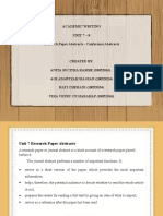 Academic Writing Unit 7 - 8 Research Paper Abstracts - Conference Abstracts