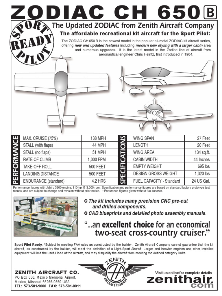 ブーチャン3652ページ① ZODIAC CH 650 Pricing and Specs | PDF | Homebuilt Aircraft