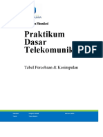 Laporan Simulasi Praktikum Dasar Telekomunikasi Tabel Percobaan & Kesimpulan