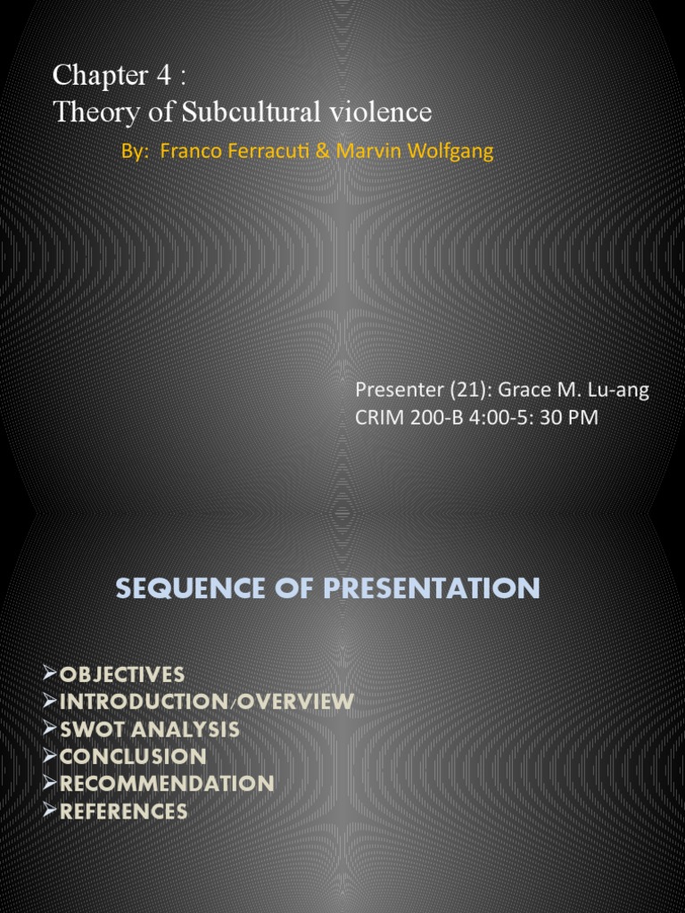 Crim 200b TTH (Theory of Subcultural Violence) PDF Juvenile