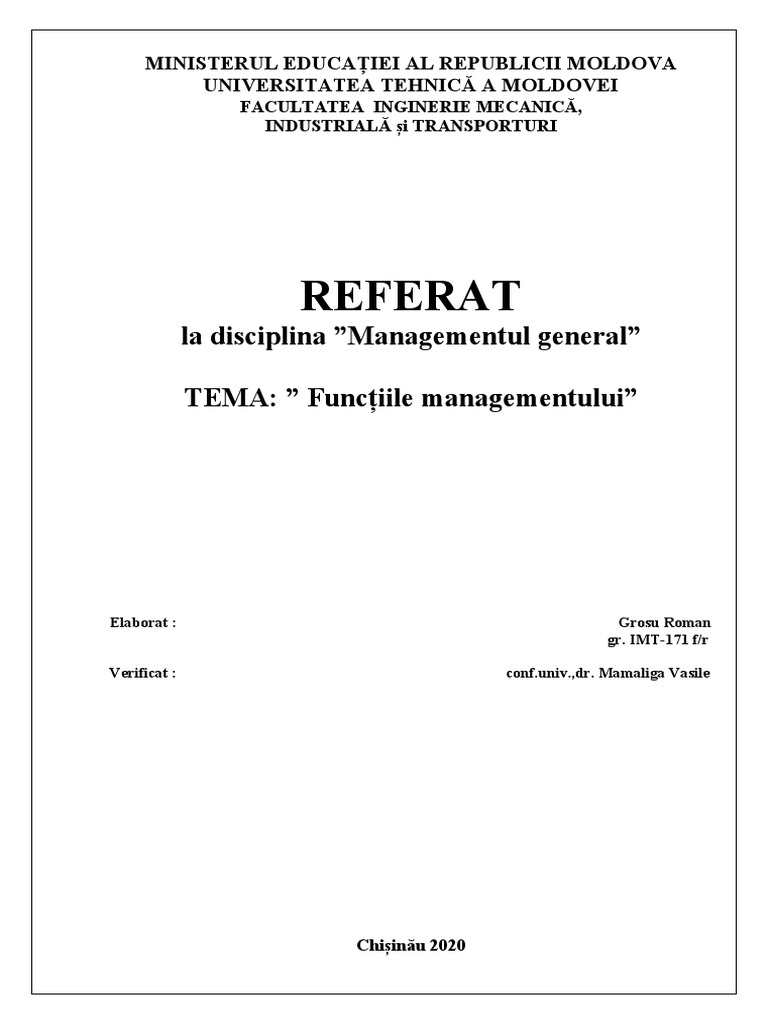Functiile Managementului | PDF