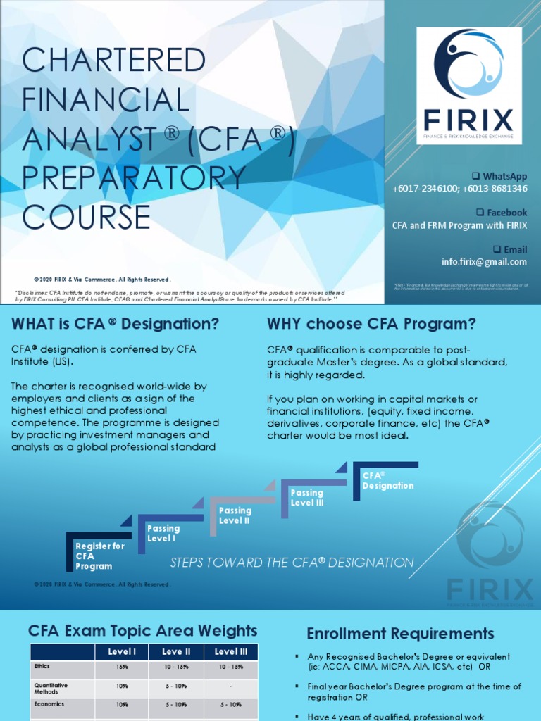 CFA (Preparatory Course) | PDF