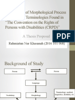 An Analysis of Morphological Process of Disability Terminologies