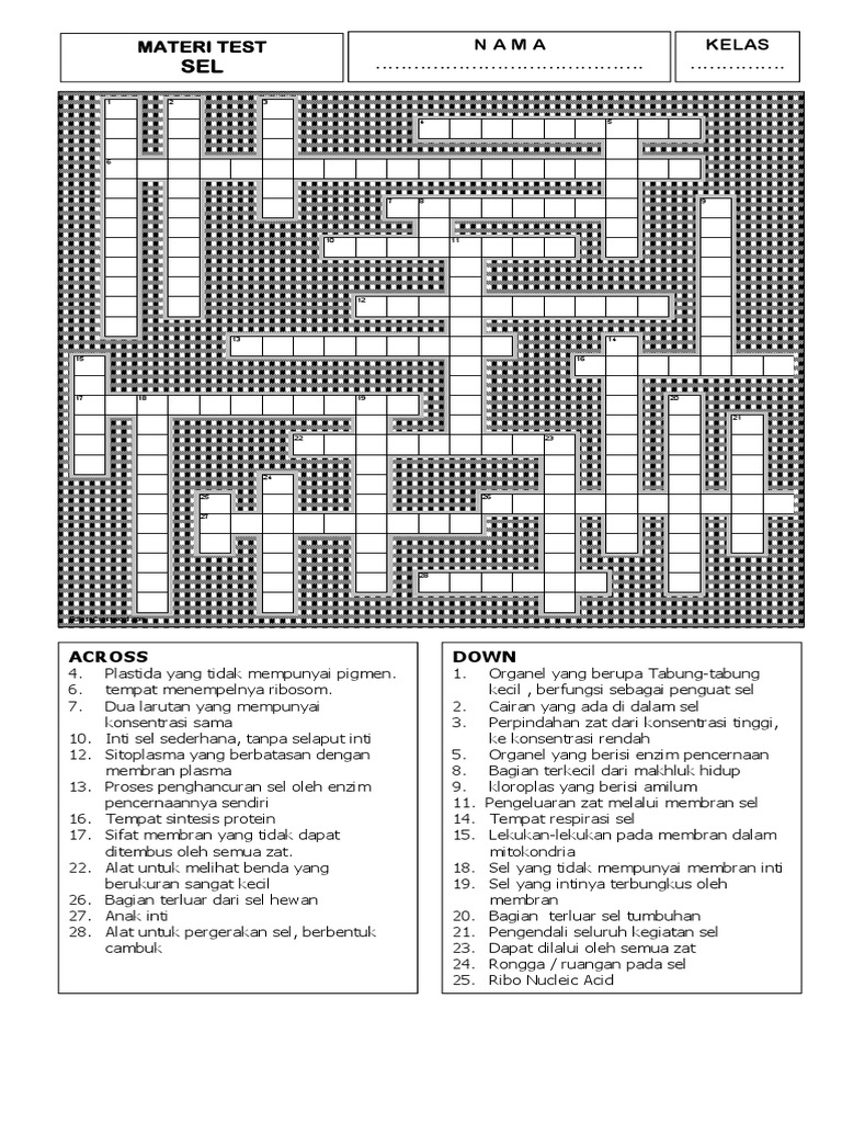 TTS Biologi Sel untuk Kelas 8 dan 11 | PDF